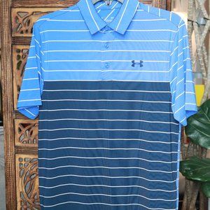 Under Armor blue striped polo tshirt